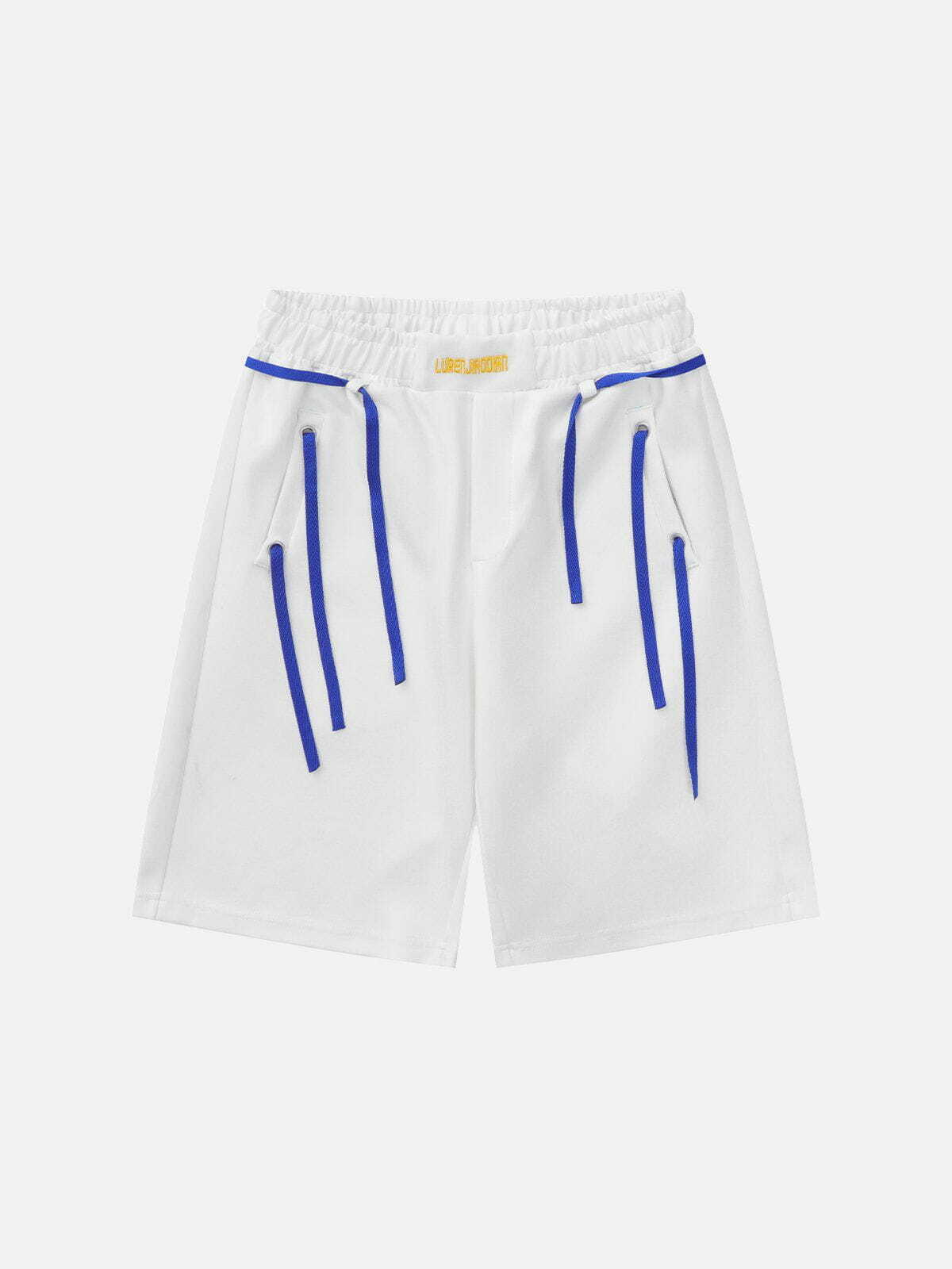 colorblock line design shorts [trendy] 4689